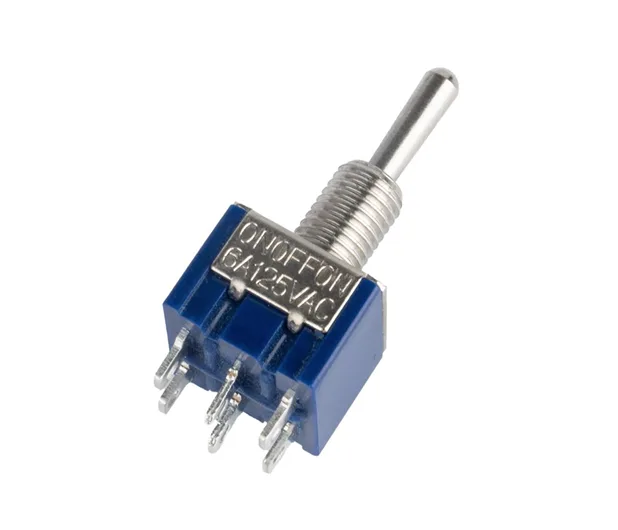 Intrerupator - MTS-203 DPDT switch ON-OFF 6A 125VAC - AC117 Intrerupator - MTS-203 DPDT switch ON-OFF 6A 125VAC - Imagine produs K2 Auto Butoane